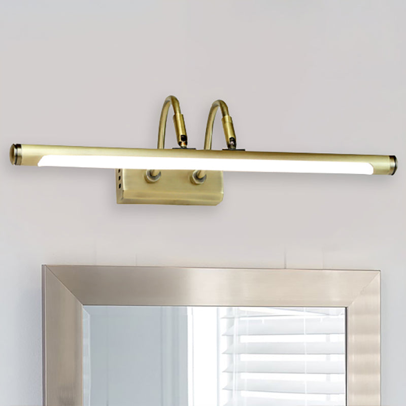 BowLift | Tube Designer Lighting Modern Metal 16.5"/20.5" W LED Gold Finish Adjustable Wall Lamp with Curved Arm, Warm/White Light