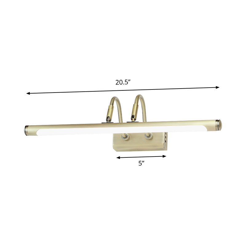 BowLift | Tube Designer Lighting Modern Metal 16.5"/20.5" W LED Gold Finish Adjustable Wall Lamp with Curved Arm, Warm/White Light