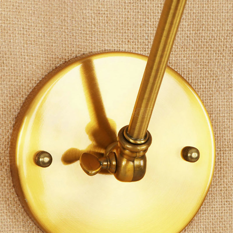 BowLift | Brass Cone Wall Lighting Country House Amber Glass 1 Light Living Room Wall Lamp Fixture