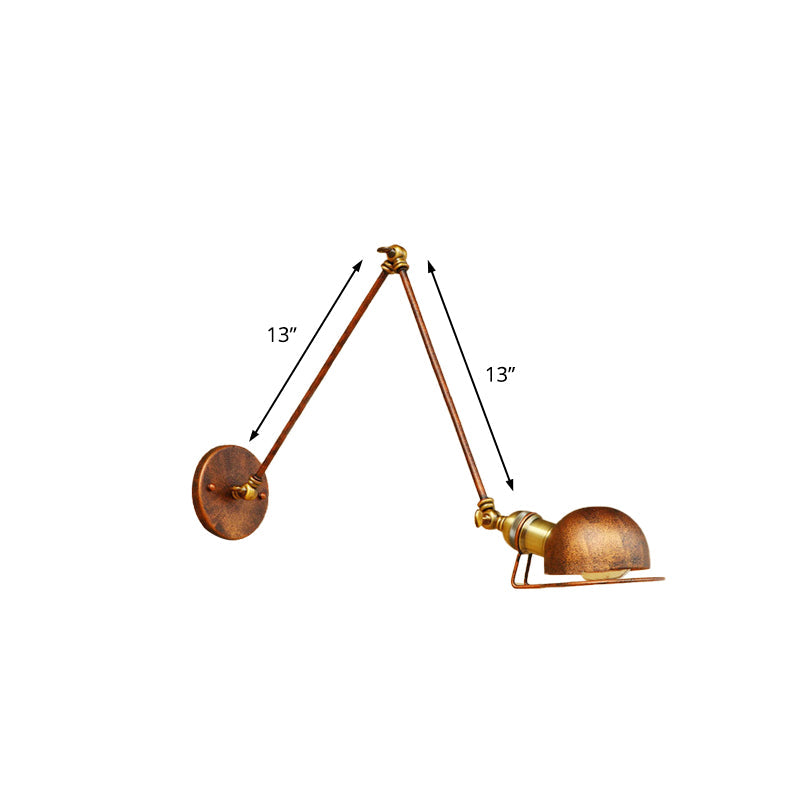BowLift | Vintage Industrial Bowl Wall Lamp 1 Light Iron Wall Lamp with Rotatable Arm in Black/Metal