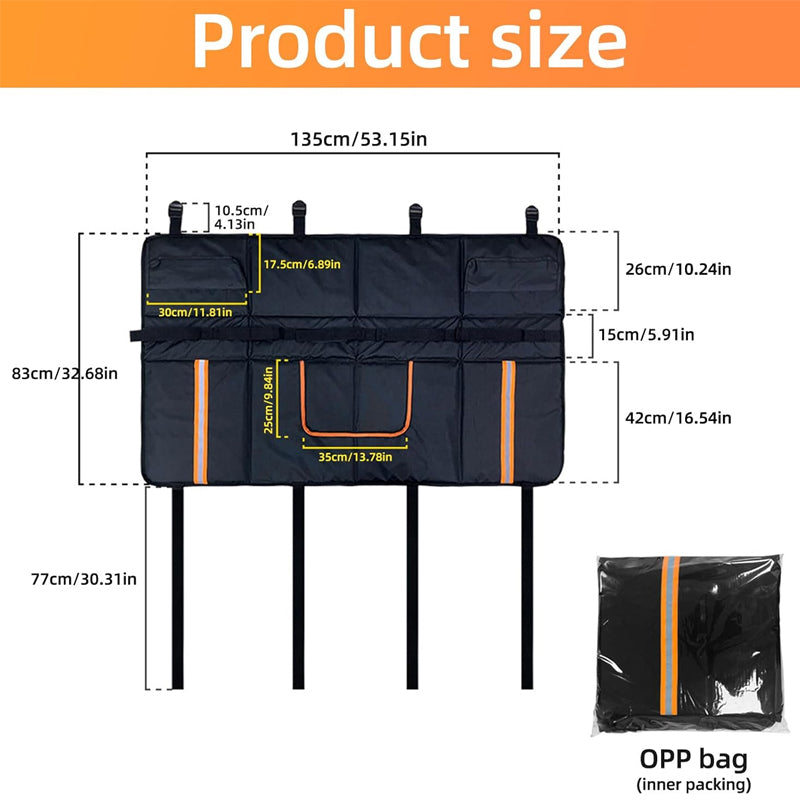 BowLift | Tailgate Bike Pad for 5 Mountain Bikes Waterproof Material Tailgate Cover 2 Tool Pockets