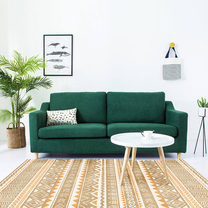 BowLift | Indian America Area Rug Striped Diamond Geometric Synthetic Stain Resistant Power Loom Rug for the Area around the Fireplace