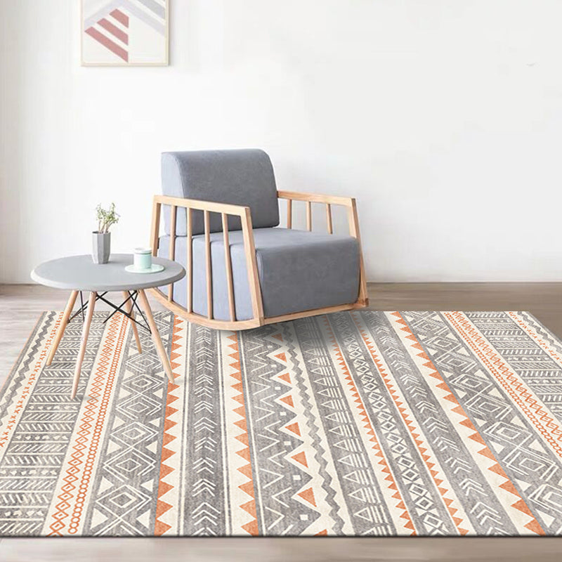 BowLift | Indian America Area Rug Striped Diamond Geometric Synthetic Stain Resistant Power Loom Rug for the Area around the Fireplace