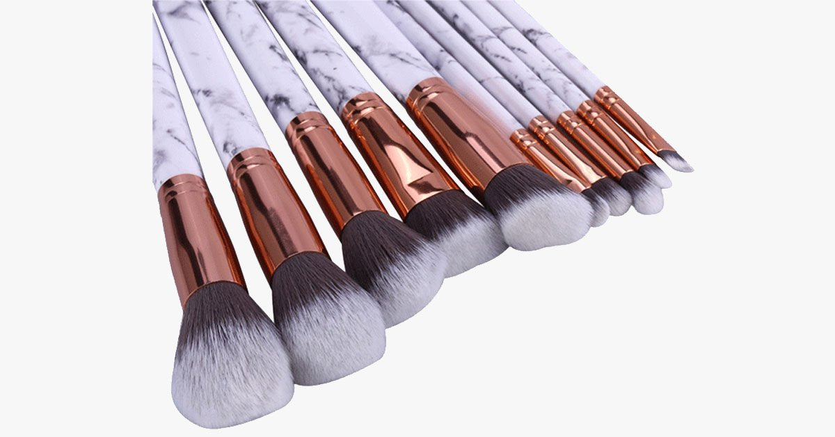 BowLift | Chic Brush Set with Marble Handle - Versatile Luxuriously Looking Brushes