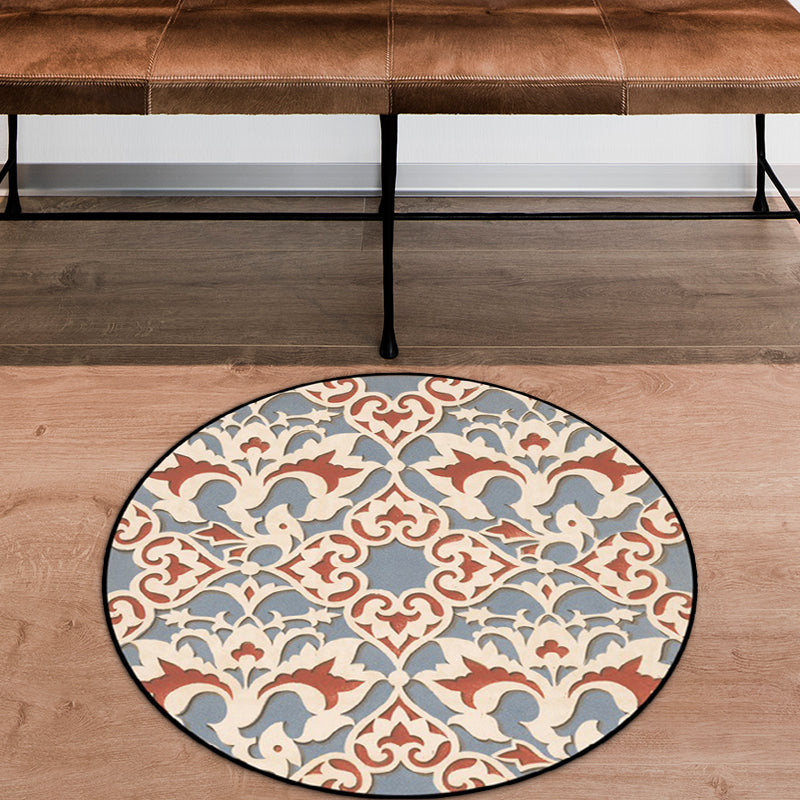 BowLift | Light Blue Americana Rug Polyester Southwestern Pattern Rug Non-slip Back Rug for Bedroom
