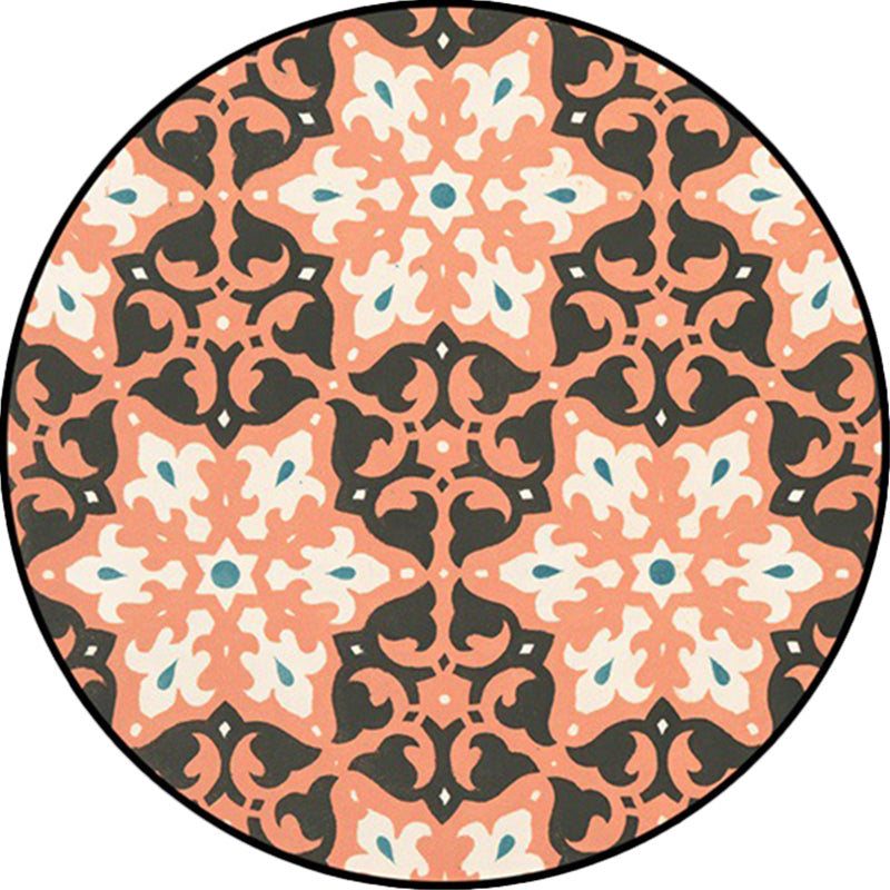 BowLift | Classic Southwest Rug Orange and Pink Tribal Rug Polyester Non-Slip Back Rug for Living Room