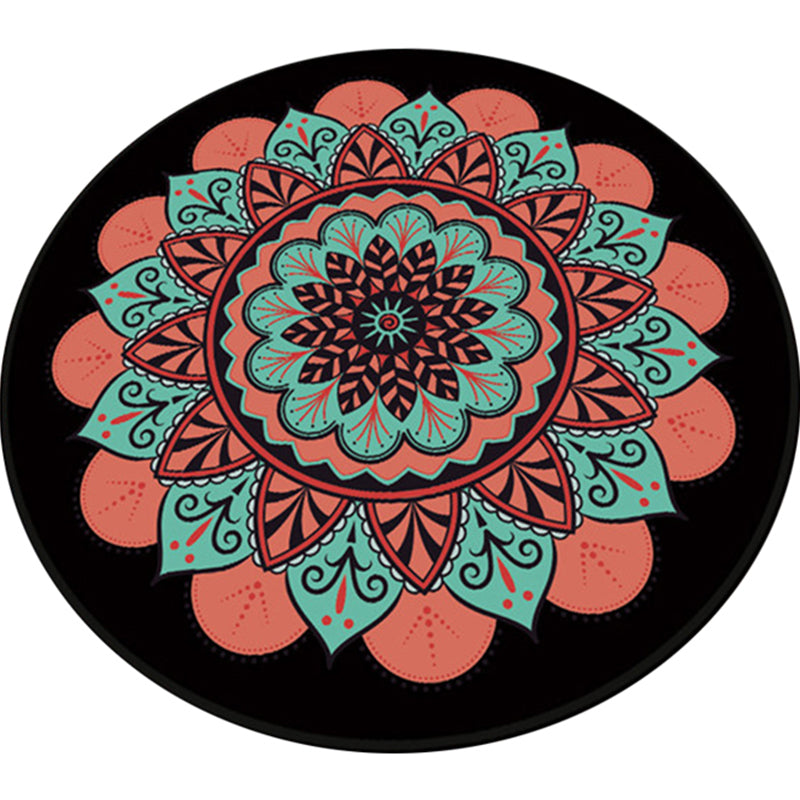 BowLift | Pink and black southwestern rug Polyester Tribal Floral rug washable rug for the living room