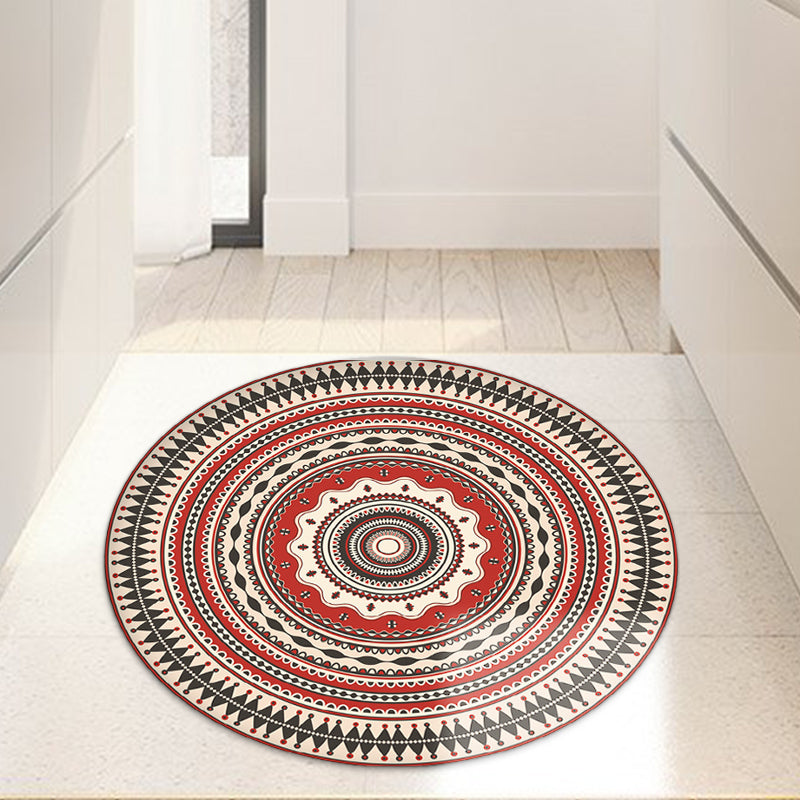 BowLift | Classic red Southwest rug Polyester tribal rug washable rug for the bedroom