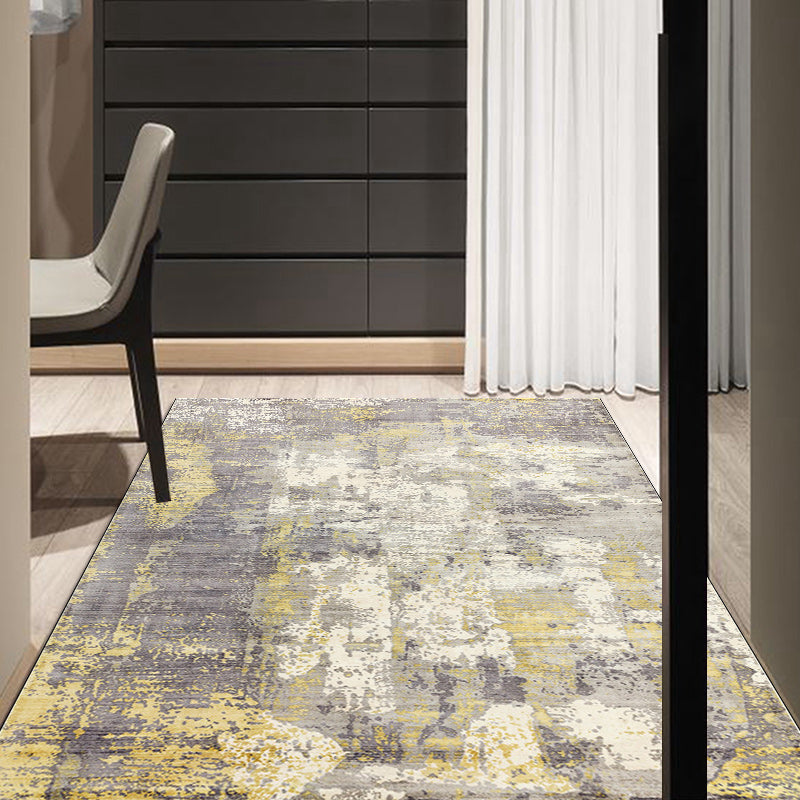 BowLift | Green and Pink Modern Rug Polyester Abstract Rug Washable Non-Slip Back Floor Carpet for Living Room