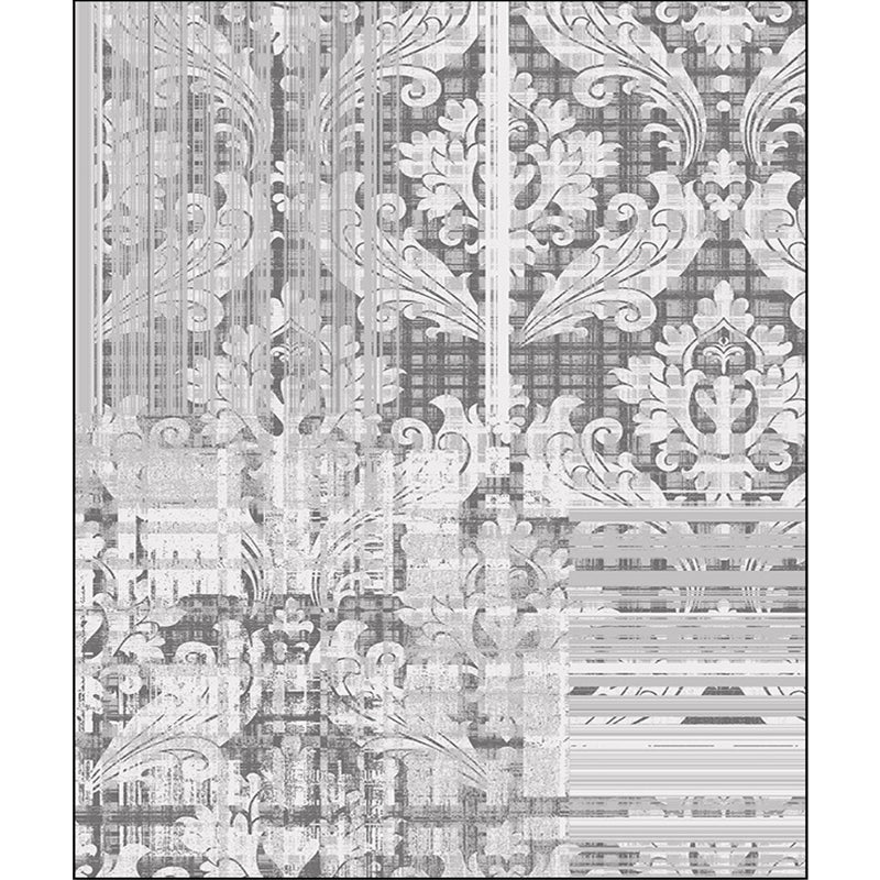 BowLift | Classic Paisley Pattern Rug Gray Vintage Rug Polyester Washable Non-Slip Back Rug for Bedroom