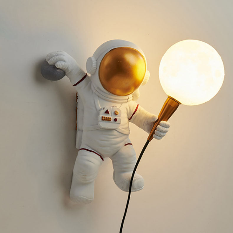 BowLift | CosmoBuddy Astronaut Wall Lamp | Creative Design | Resin & ABS | LED Bedroom Light