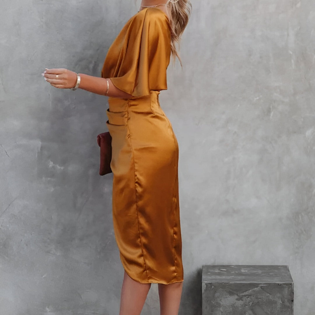 One-Shoulder Satin Dress for Formal Evenings and Elegant Occasions