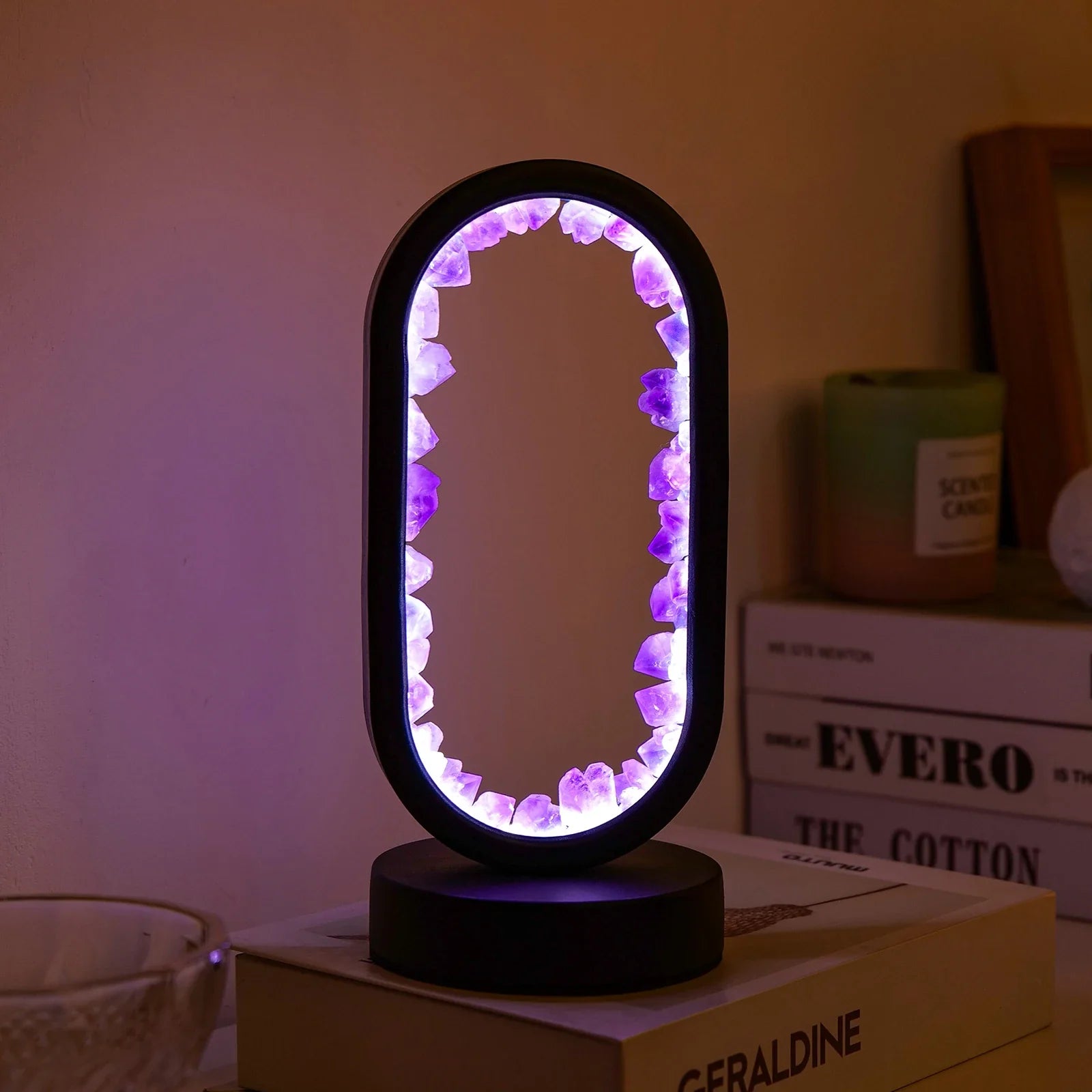 BowLift | CrystalGlow – Handmade amethyst atmospheric lamp for relaxation and peace