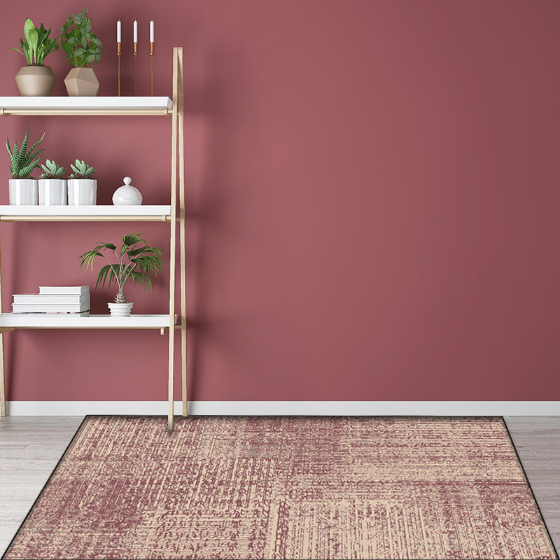 BowLift | Vintage abstract rug Red Shabby Chic rug Polyester washable non-slip back rug for living room