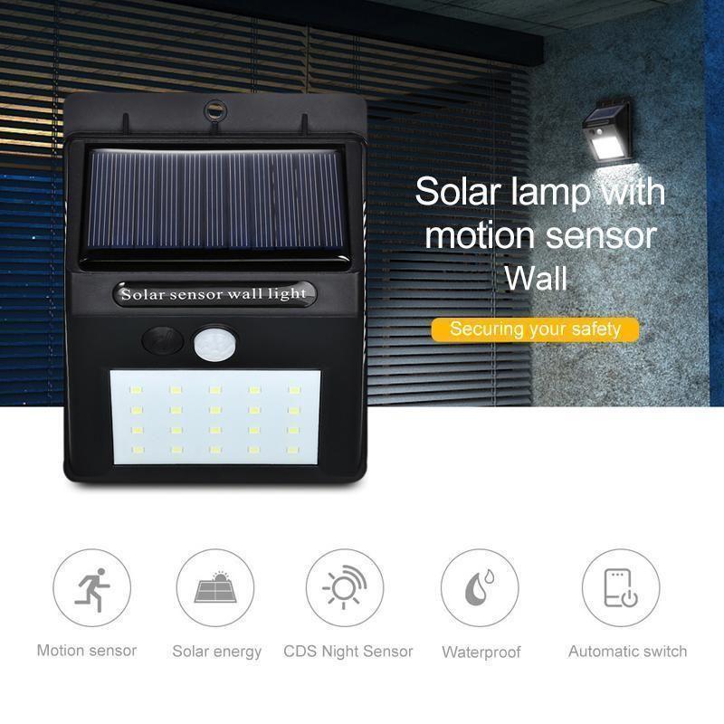 BowLift | 20 LED Solar Lamps Outdoor, Super Bright Wall Lamp with Motion Sensor
