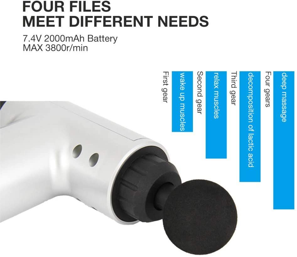 BowLift | Deep Tissue Massage Gun, Muscle Massager with 4 Massage Heads