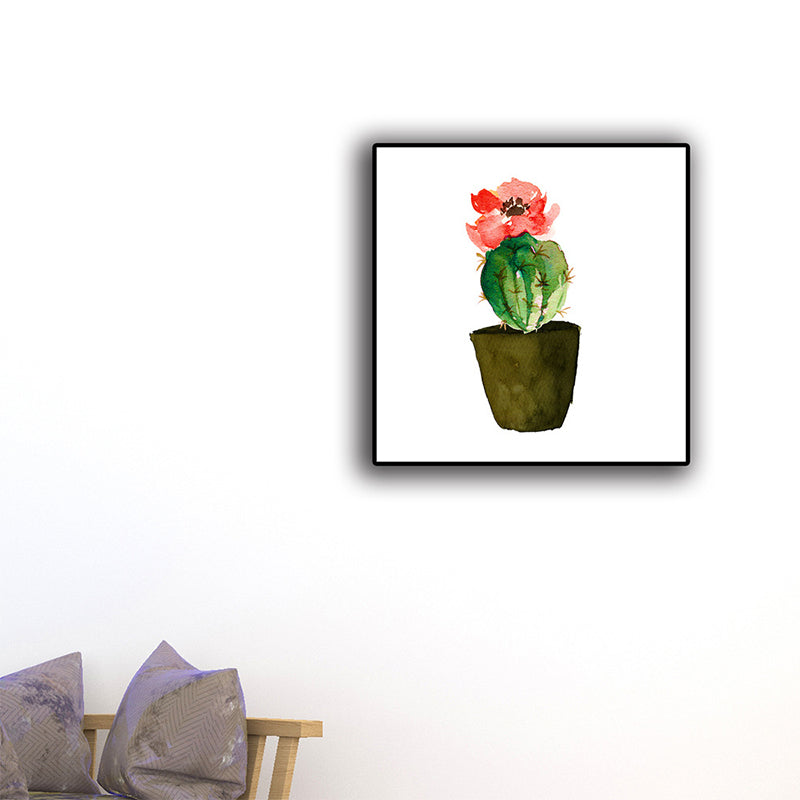 BowLift | Tropix Succulent Plant Sign Canvas Structured Green Wall Art Print for Living Room