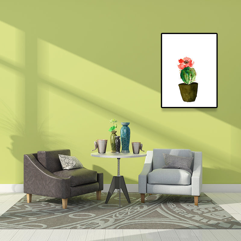 BowLift | Tropix Succulent Plant Sign Canvas Structured Green Wall Art Print for Living Room