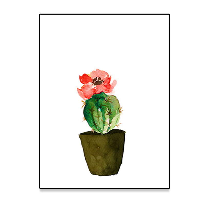 BowLift | Tropix Succulent Plant Sign Canvas Structured Green Wall Art Print for Living Room