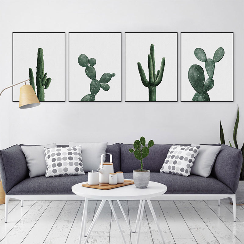 BowLift | Tropical Plant Cactus Wall Decoration Green Texture Surface Canvas Print for Living Room