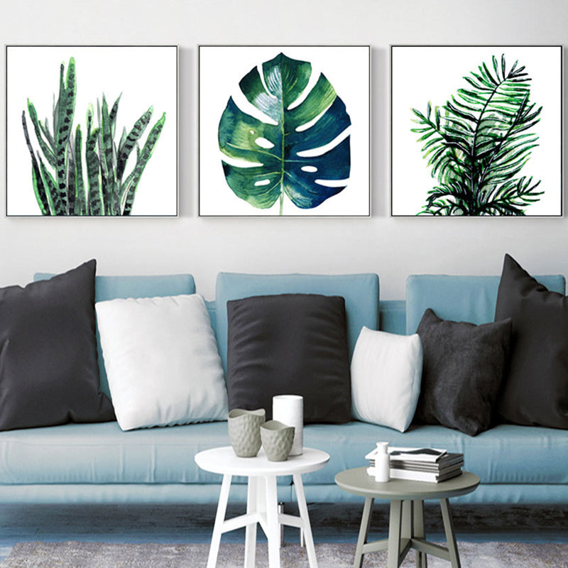 BowLift | Stylish tropical leaf art print for bedroom Botanical wall decoration in green