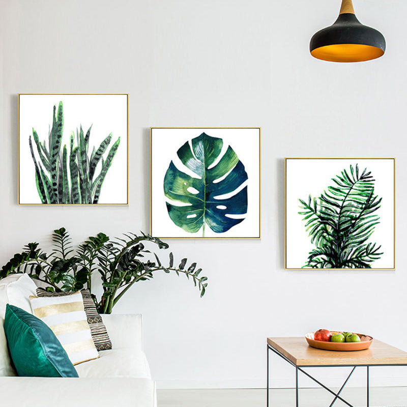 BowLift | Stylish tropical leaf art print for bedroom Botanical wall decoration in green