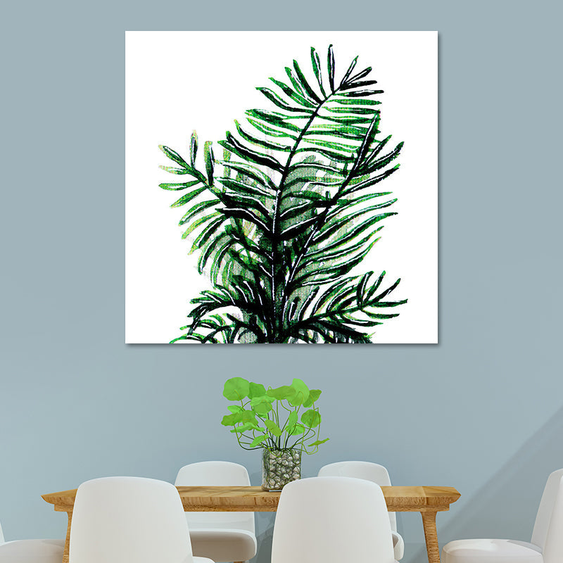 BowLift | Stylish tropical leaf art print for bedroom Botanical wall decoration in green