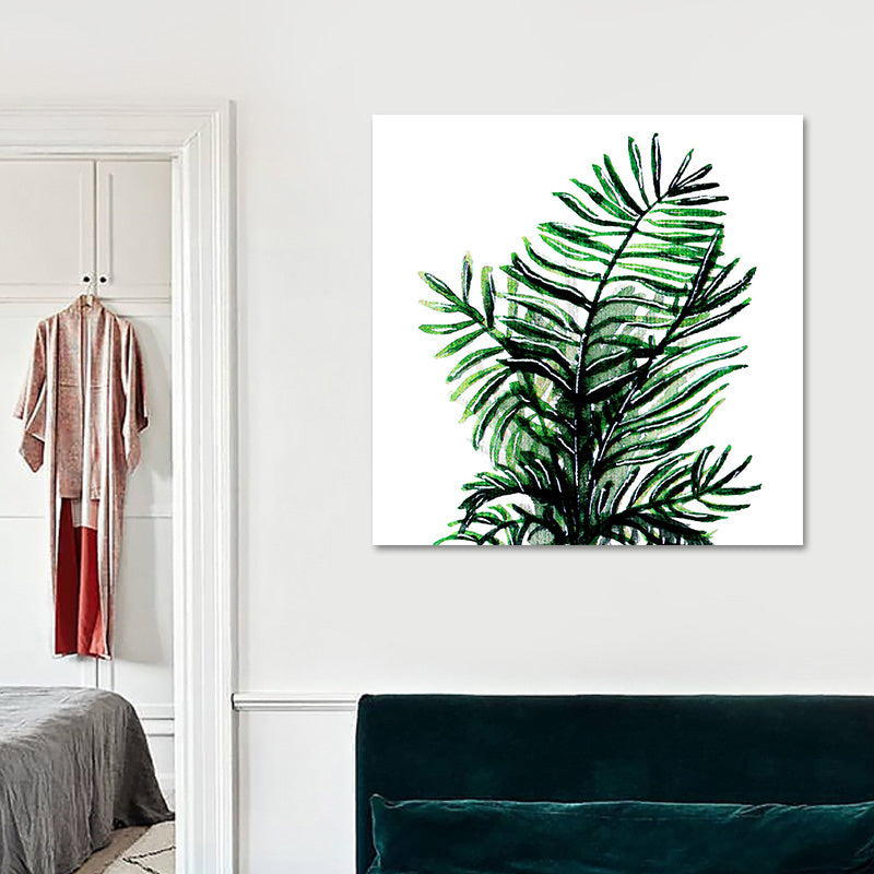 BowLift | Stylish tropical leaf art print for bedroom Botanical wall decoration in green