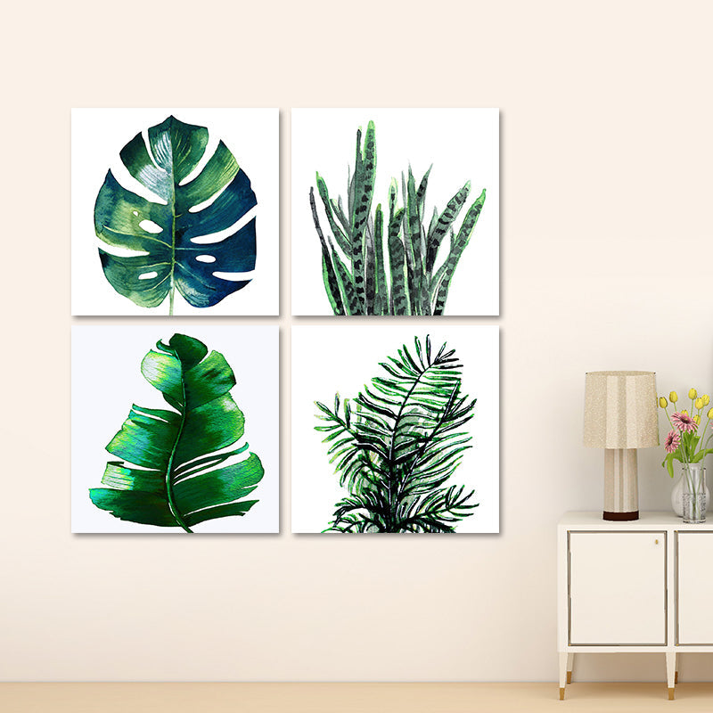 BowLift | Stylish tropical leaf art print for bedroom Botanical wall decoration in green
