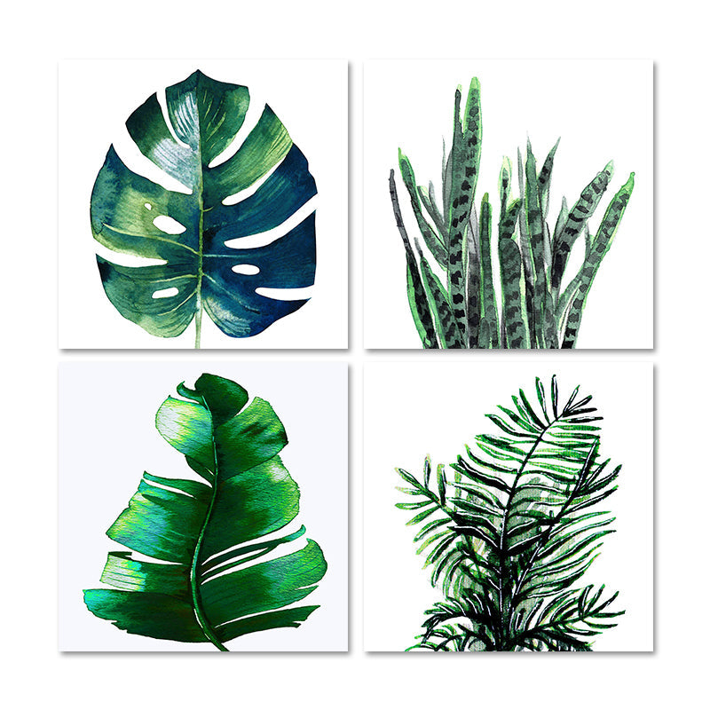 BowLift | Stylish tropical leaf art print for bedroom Botanical wall decoration in green