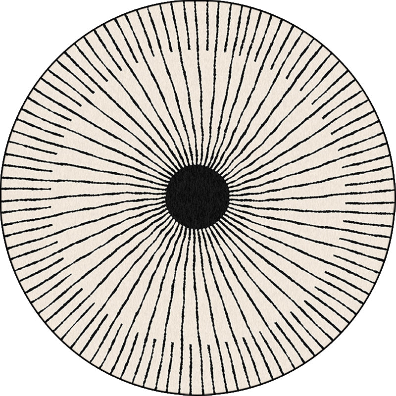 BowLift | Unique Radial Pattern Rug Apricot Modern Rug Polyester Washable Non-Slip Back Rug for Bedroom