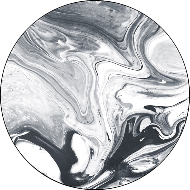 BowLift | Black and White Bedroom Carpet Modern Abstract Oil Painting Pattern Area Rug Polyester Non-Slip Washable Rug