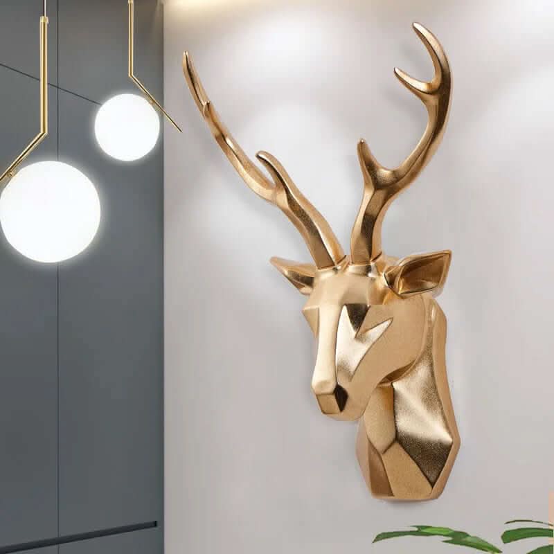 BowLift | 3D Geometric Deer Head Wall Decor Modern Resin