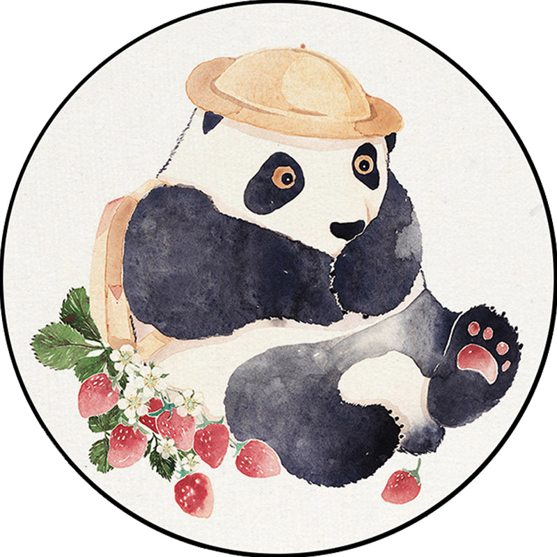 BowLift | White Children's Room Rug Children's Animal Bear Dog Panda Pattern Area Rug Polyester Non-Slip Back Rug