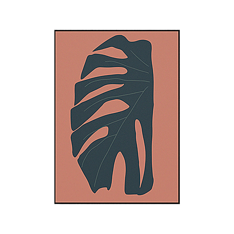 BowLift | Tropical leaf wrapped canvas texture living room wall art in red (Multiple size options)