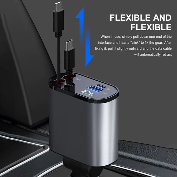 BowLift | Fast charging retractable car charger (compatible with all cars and all phones)