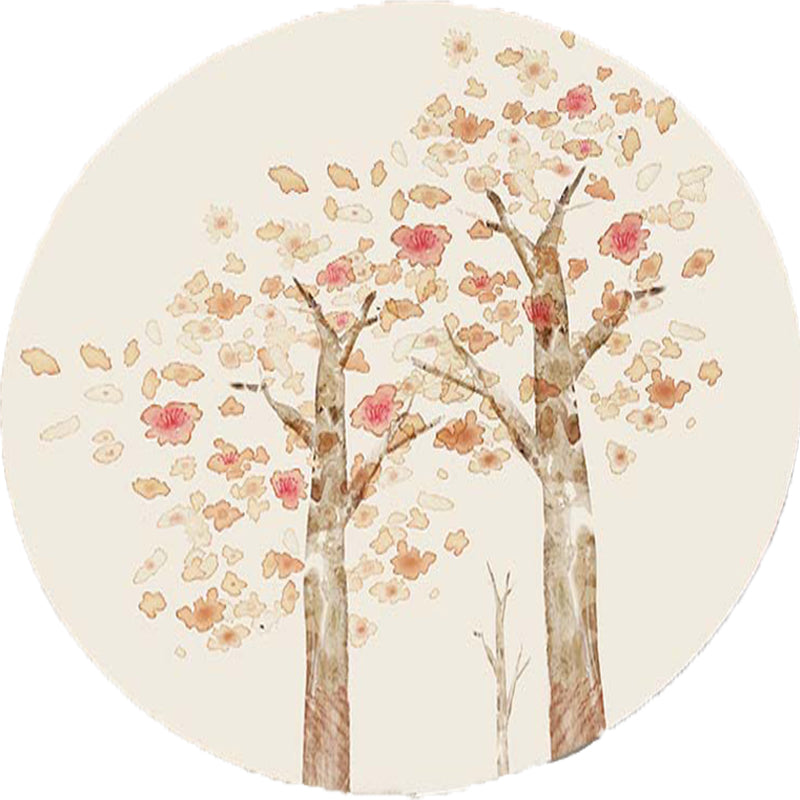 BowLift | Casual Kids Rug in Ivory Botanical Tree Pattern Rug Polyester Pet-Friendly Rug for the Children's Room