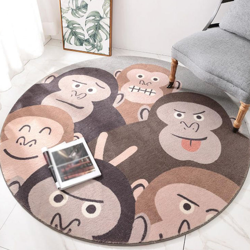 BowLift | Casual Kids Carpet in Green and Blue Animal Lion Panda Penguin Pattern Carpet Wool Washable Carpet for the Children's Room