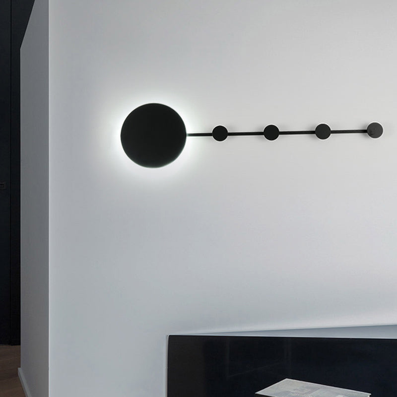 BowLift | Circle Wall Mount Lights Modernist Metal Black/White LED Wall Light with Hooks Design in Warm/White Light