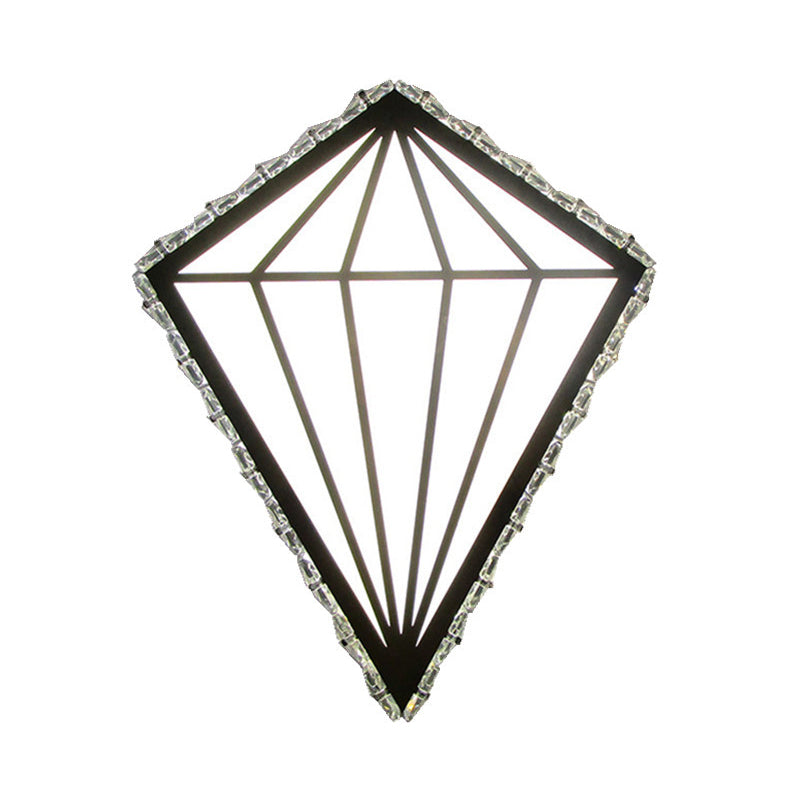 BowLift | White LED Diamond Wall Light Simplicity Acrylic Wall Lamp with Crystal Decor in Warm/White Light
