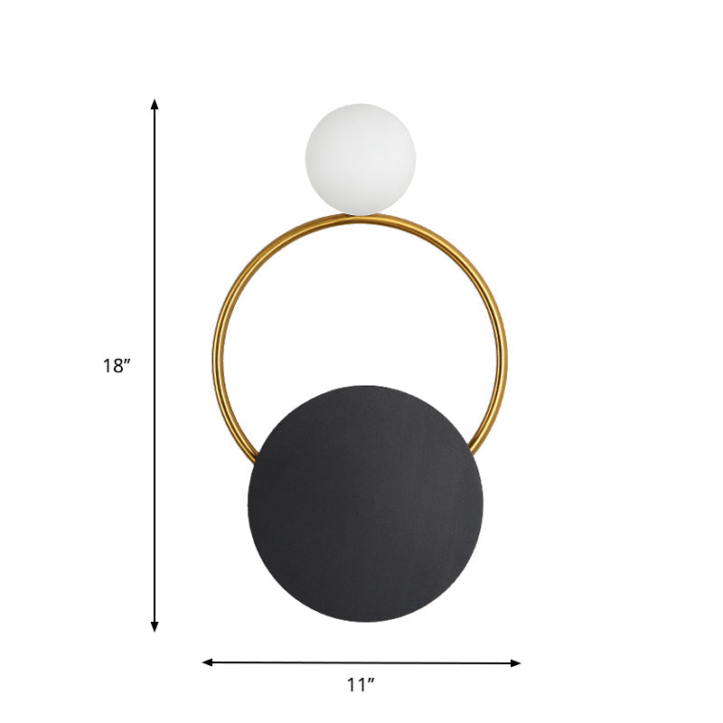BowLift | Black rounded wall light fixture Modernism LED metal wall-mounted lighting in white/yellow light