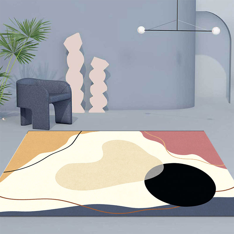 BowLift | Unique Casual Carpet Beige Color Block Carpet Washable Pet-Friendly Non-Slip Rug for the Living Room
