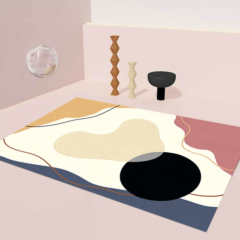 BowLift | Unique Casual Carpet Beige Color Block Carpet Washable Pet-Friendly Non-Slip Rug for the Living Room