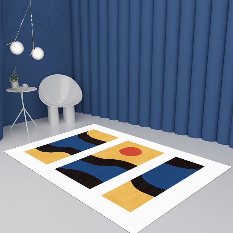 BowLift | Stylish Minimalist Carpet Black and White Abstract Rug Pet-friendly Non-slip Backing Carpet for Living Room