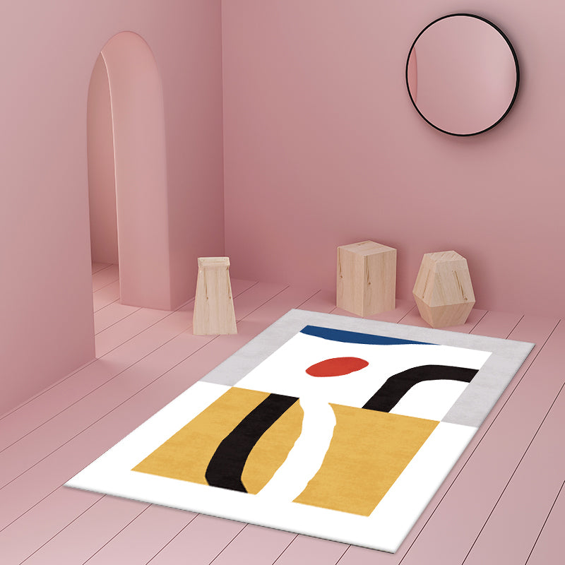 BowLift | Stylish Minimalist Carpet Black and White Abstract Rug Pet-friendly Non-slip Backing Carpet for Living Room