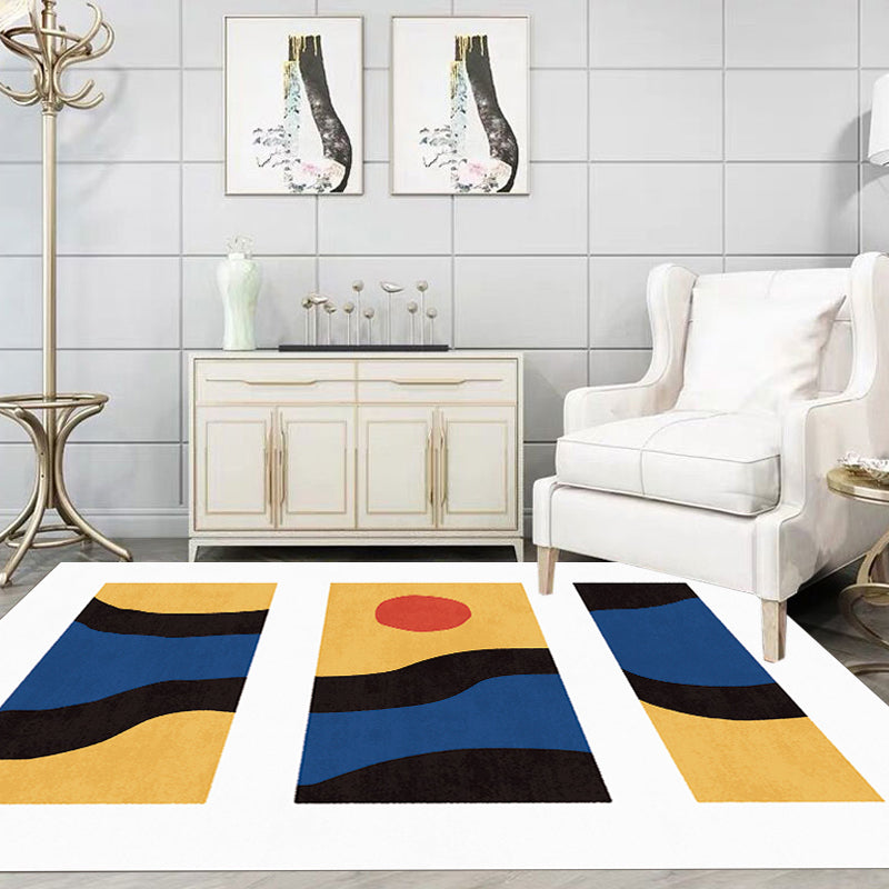 BowLift | Stylish Minimalist Carpet Black and White Abstract Rug Pet-friendly Non-slip Backing Carpet for Living Room