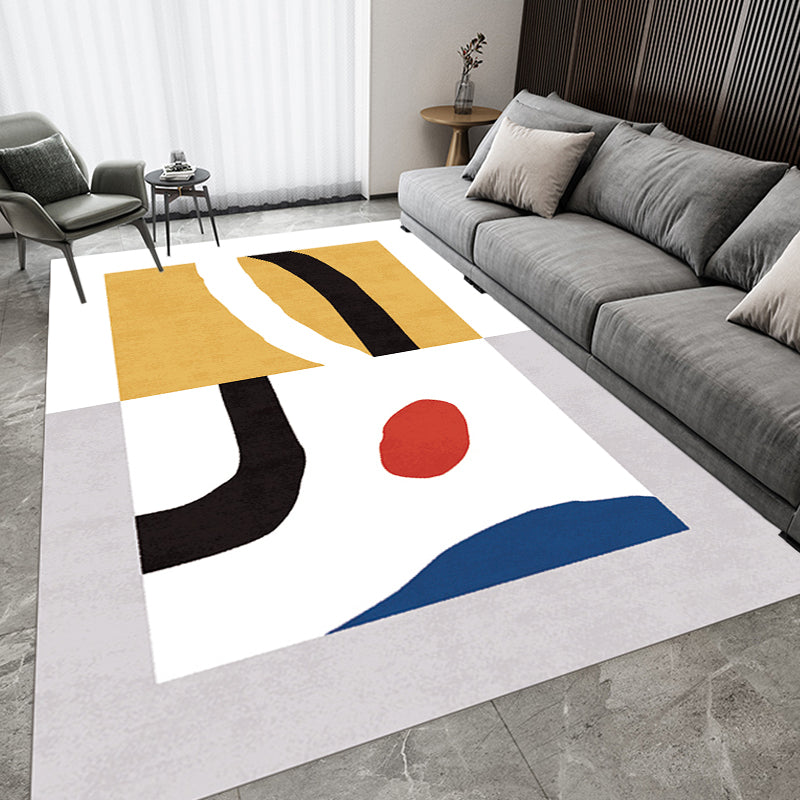 BowLift | Stylish Minimalist Carpet Black and White Abstract Rug Pet-friendly Non-slip Backing Carpet for Living Room