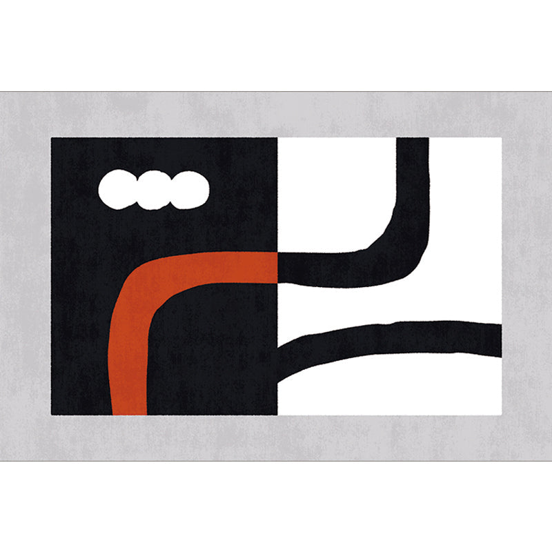 BowLift | Stylish Minimalist Carpet Black and White Abstract Rug Pet-friendly Non-slip Backing Carpet for Living Room