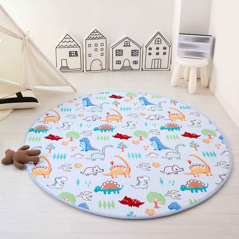 BowLift | Unique Animal Pattern Rug Pink and Blue Kids Rug Polyester Pet Friendly Washable Non-Slip Back Area Rug for Children's Room