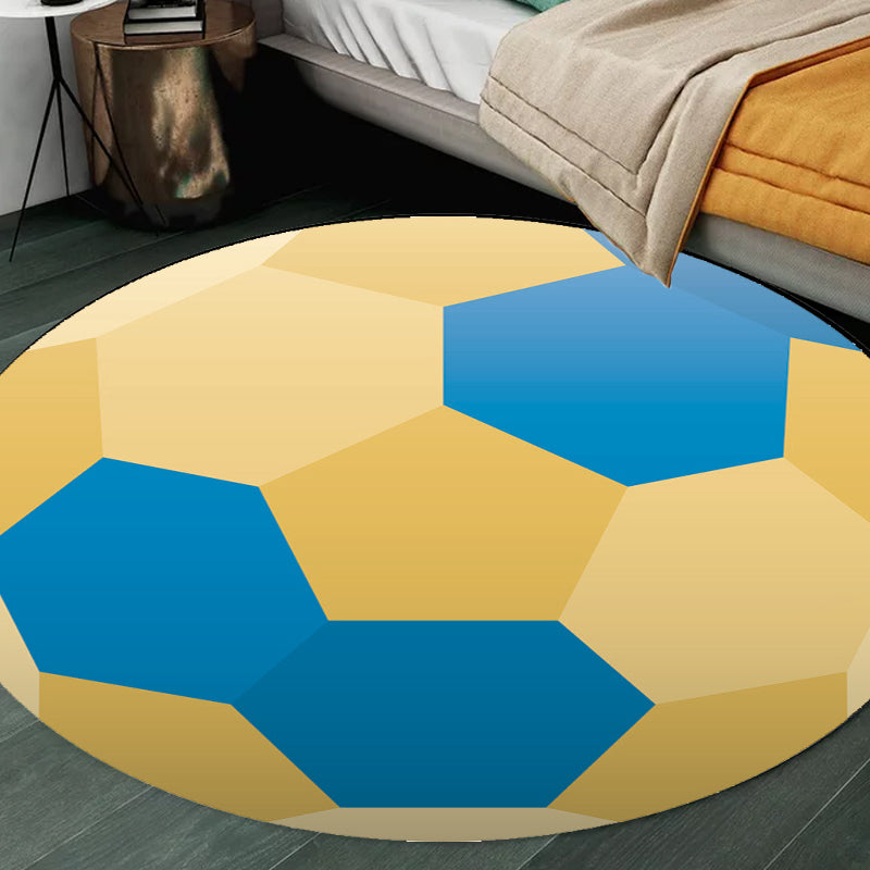 BowLift | Stylish Sport Pattern Carpet Orange Multicolor Children's Carpet Polyester Pet Friendly Washable Area Rug for Children's Room